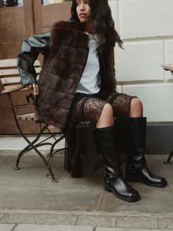 Boots|Next - Forever Comfort® Knee High Biker Boots Zwart