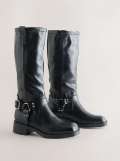 Boots|Next - Forever Comfort® Knee High Biker Boots Zwart