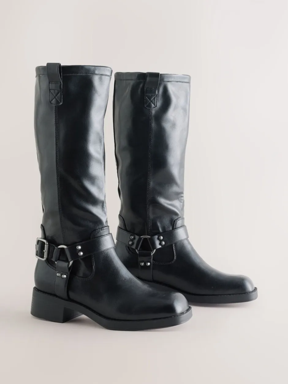 Boots|Next - Forever Comfort® Knee High Biker Boots Zwart