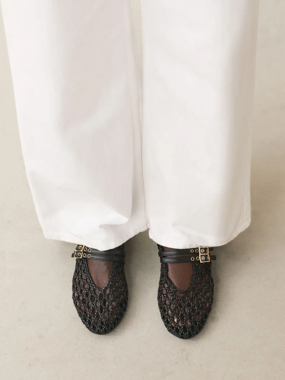 Lage Schoenen|Next - Forever Comfort® Mary Jane-schoenen met ronde neus en dubbele bandjes Zwart