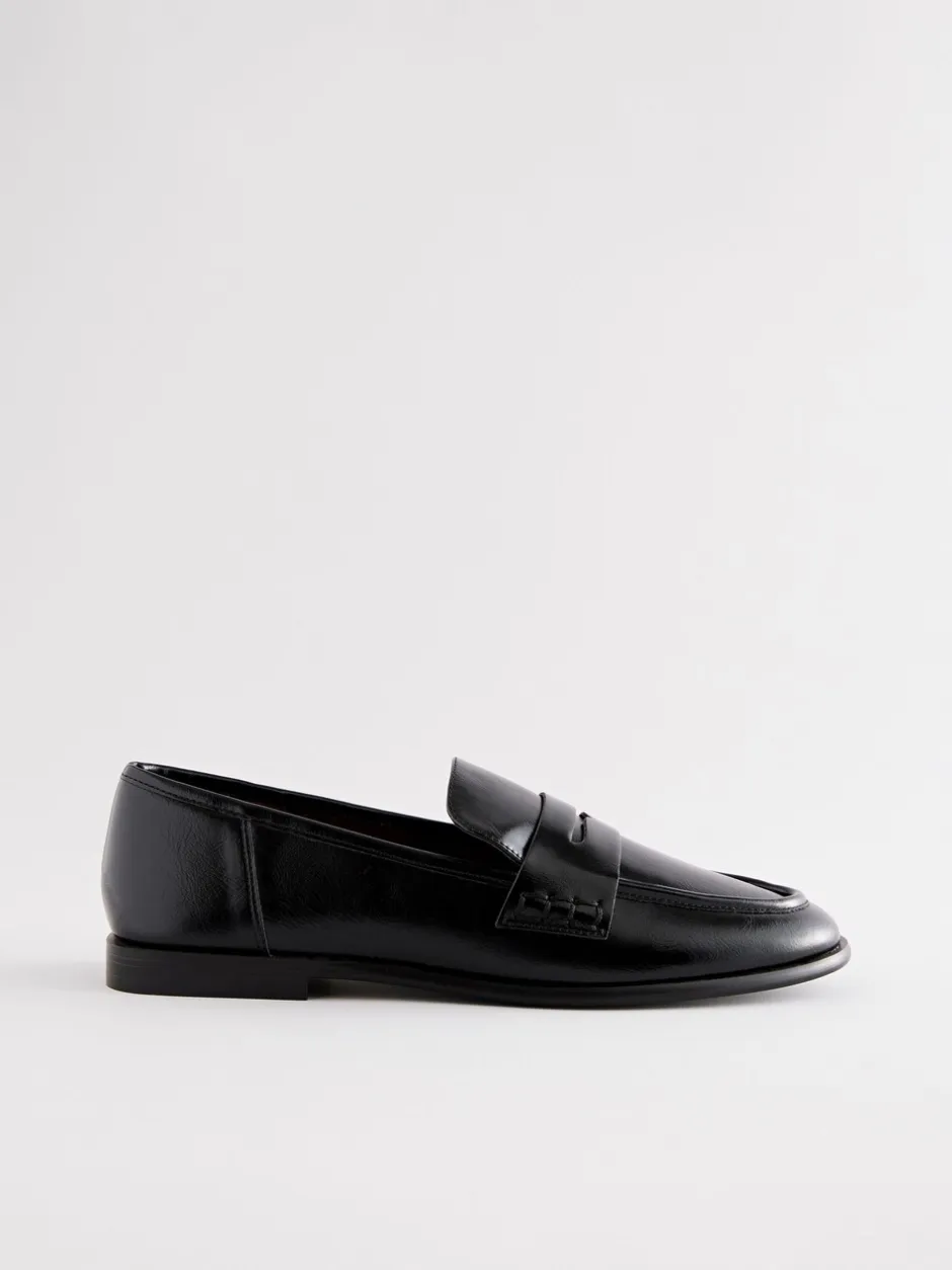 Ruimvallend En Extraruimvallend|Lage Schoenen*Next - Forever Comfort® Penny loafers met ronde neus Zwart