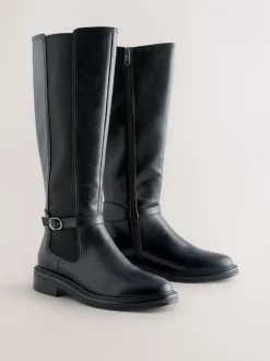 Ruimvallend En Extraruimvallend|Boots*Next - Forever Comfort® rijlaarzen met gesp Zwart