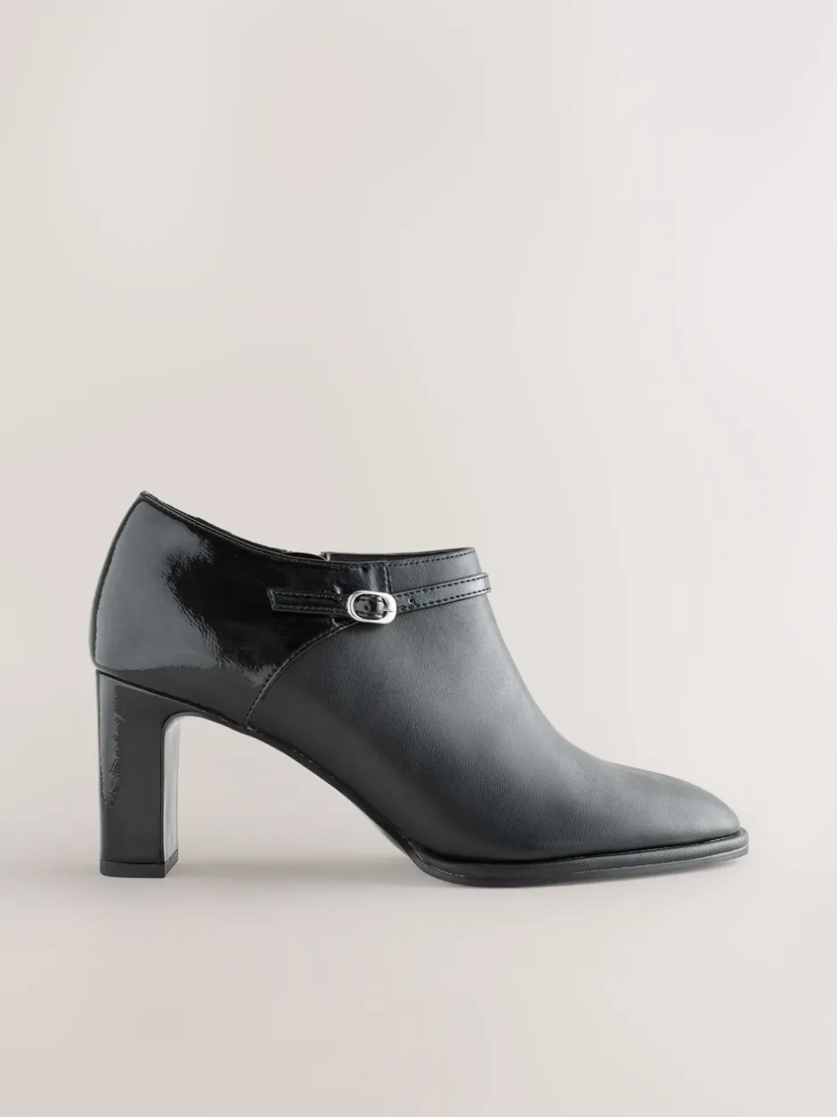 Ruimvallend En Extraruimvallend|Boots*Next Zwart - Forever Comfort® Round Toe Block Heel Buckle Detail Shoe Boots