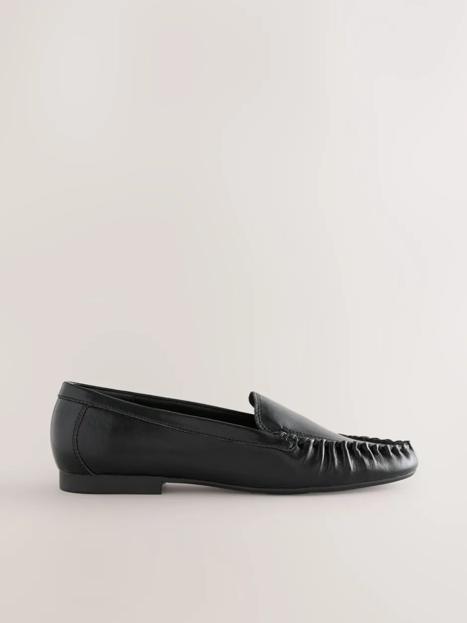 Lage Schoenen|Next - Forever Comfort® Soft Ruched Loafers Zwart