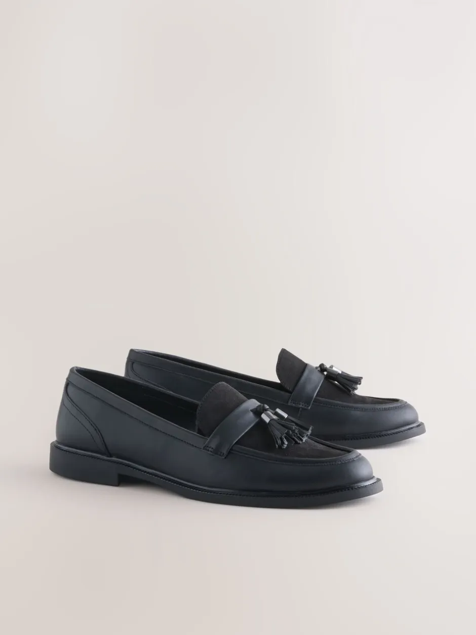 Lage Schoenen*Next Zwart - Forever Comfort Tassel Round Toe Loafers