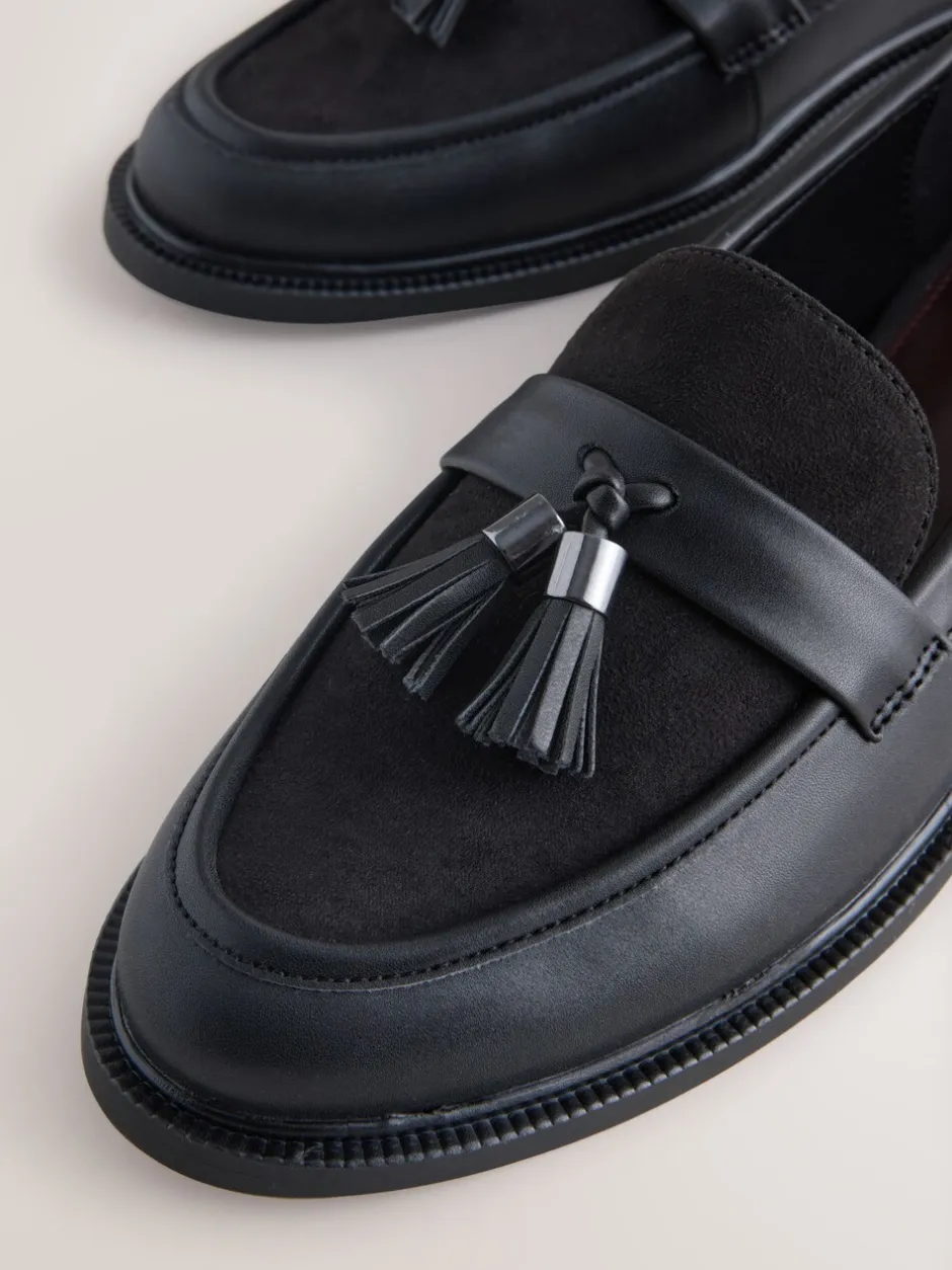 Lage Schoenen*Next Zwart - Forever Comfort Tassel Round Toe Loafers