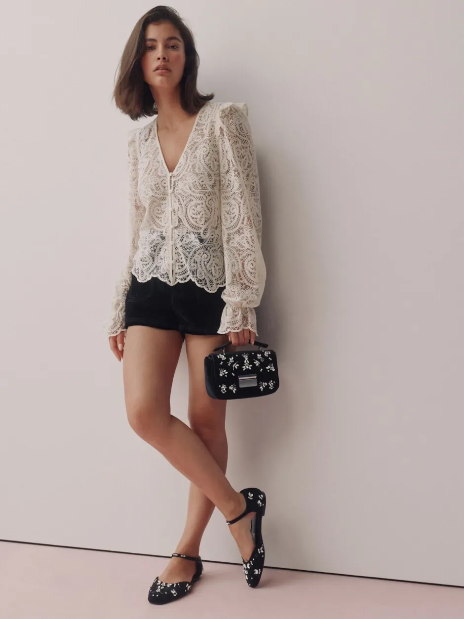 Lage Schoenen*Next Zwart - Forever Comfort® Velvet Embellished Two Part Closed Toe Shoes