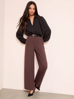 Gelegenheidskleding|Blouses En Overhemden*Friends Like These - Long Sleeve Pleat Front Detail Blouse Zwart