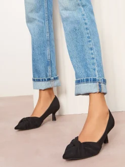 Schoenen Met Hakken*Friends Like These - pumps met gedraaide details, Naaldhak en Imitatiesuède Zwart