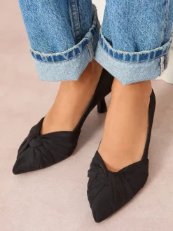 Schoenen Met Hakken*Friends Like These - pumps met gedraaide details, Naaldhak en Imitatiesuède Zwart
