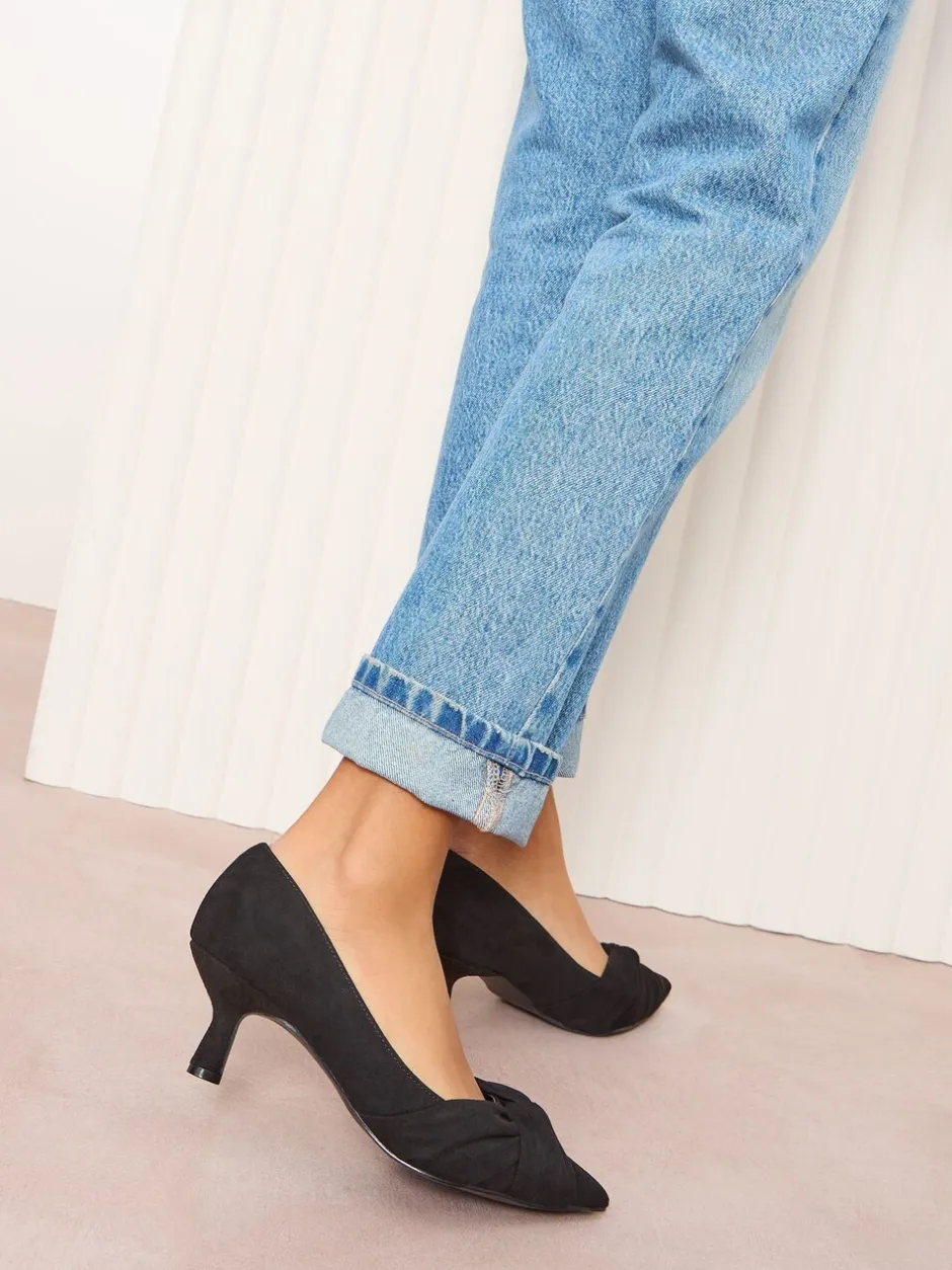 Schoenen Met Hakken*Friends Like These - pumps met gedraaide details, Naaldhak en Imitatiesuède Zwart