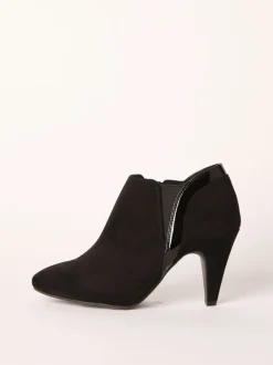 Boots*Friends Like These - Mid Heel Mix Material Ankle Boots Zwart