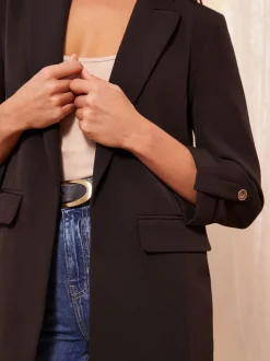 Kostuums En Werkkleding*Friends Like These - maatgesneden blazer met mouwdetails Zwart