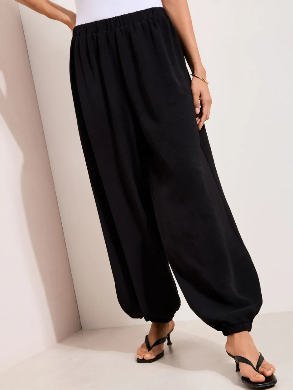 Broeken|Friends Like These - Balloon Trousers With Elasticated Waist Zwart