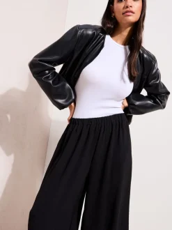 Broeken|Friends Like These - Balloon Trousers With Elasticated Waist Zwart