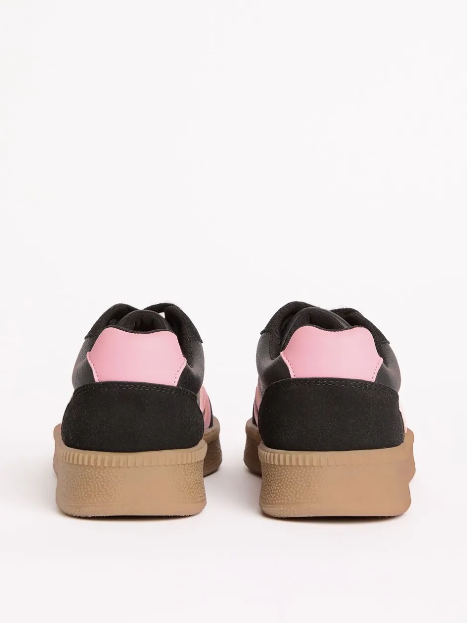 Sneakers|Friends Like These Zwart - Lace Up Retro Gumsole Sports Trainers