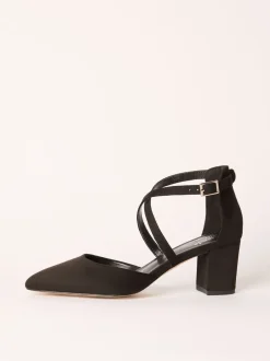 Schoenen Met Hakken|Friends Like These - pumps met blokhak en gekruiste bandjes Zwart