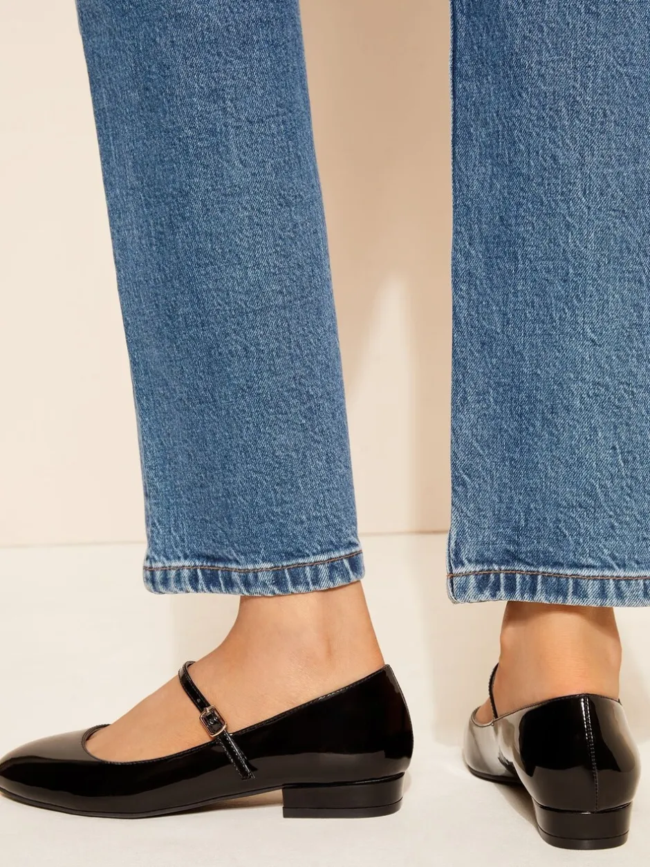 Schoenen Met Hakken|Ruimvallend En Extraruimvallend*Friends Like These Zwart - Mary Jane-ballerina's van imitatie lakleer met ronde neus