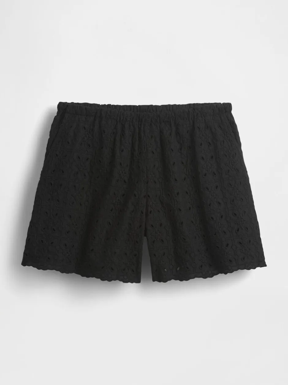 Shorts*Gap - hoge taille eyelet easy shorts Zwart
