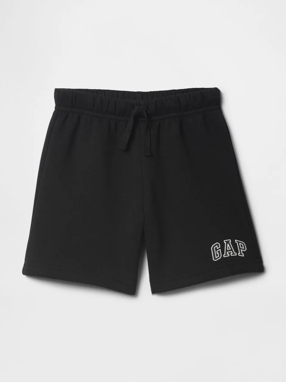Shorts|Gap - joggingbroek met elastische taille met logo (6 mnd - 5 jr) Zwart