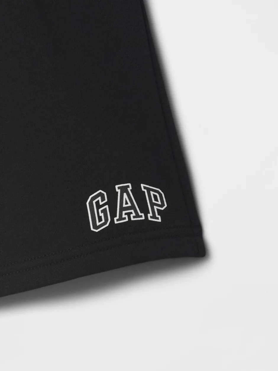 Shorts|Gap - joggingbroek met elastische taille met logo (6 mnd - 5 jr) Zwart