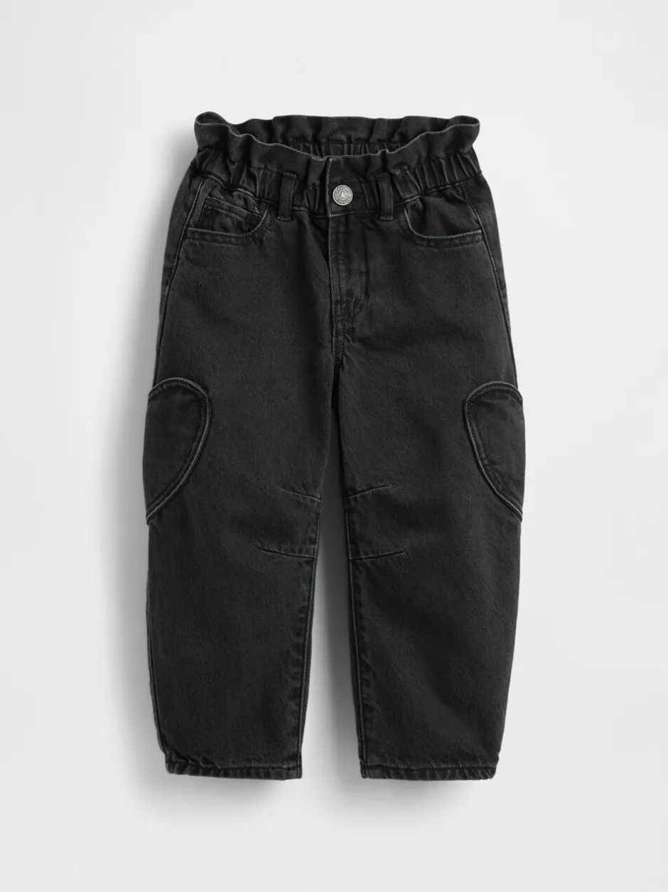 Jeans En Joggingbroeken|Jeans|Gap - Paperbag Horseshoe Jeans (6mths-5yrs) (6mths-5yrs) Zwart
