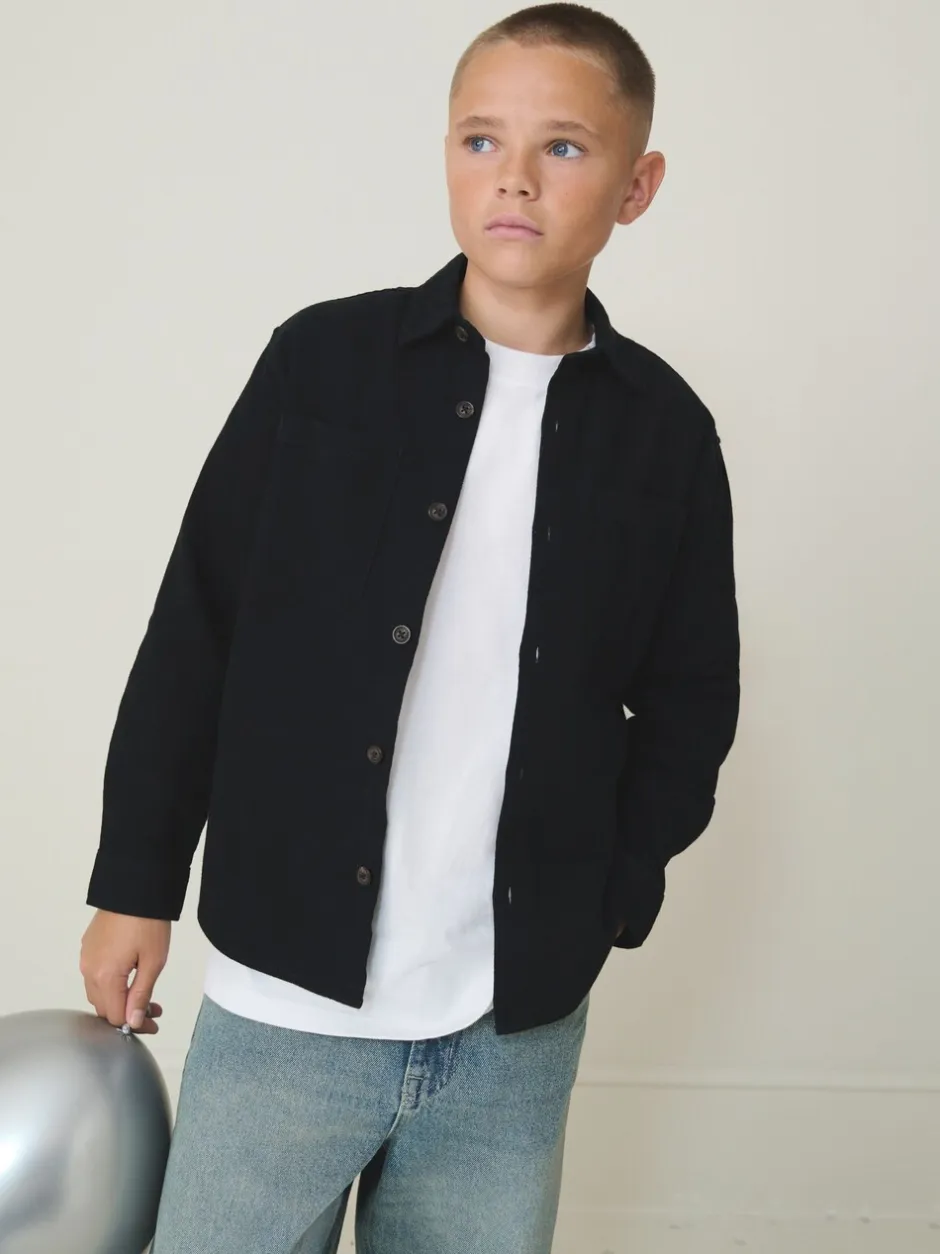 Shirts|Jassen En Jacks*Next - Geborsteld overshirt (3-16jr) Zwart