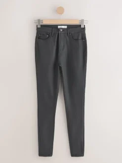 Jeans|Next - Gecoate denim skinny jeans Zwart