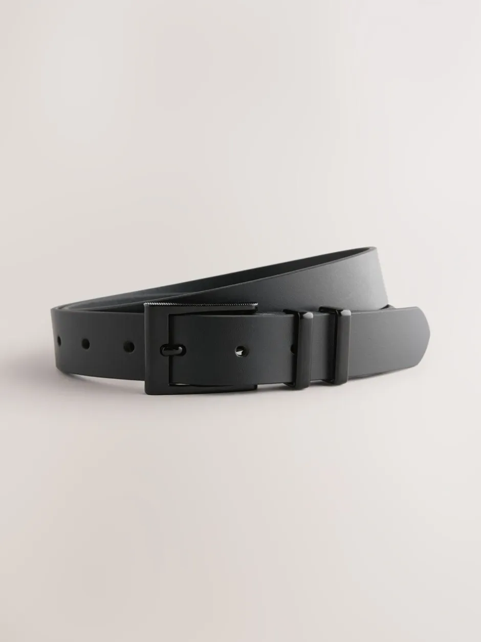 Riemen En Bretels|Next Zwart - Geklede leren riem