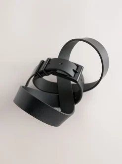 Riemen En Bretels|Next Zwart - Geklede leren riem