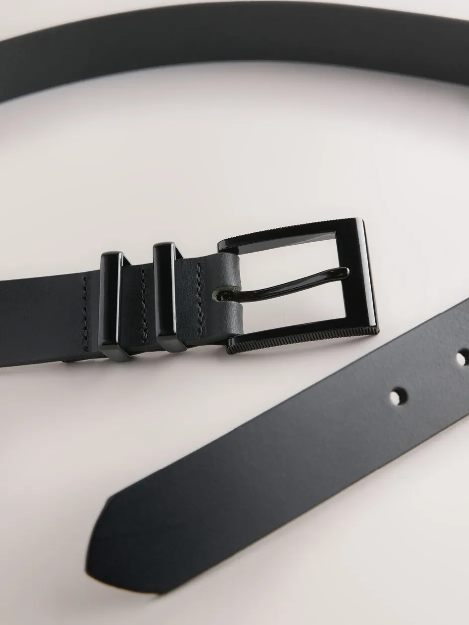 Riemen En Bretels|Next Zwart - Geklede leren riem