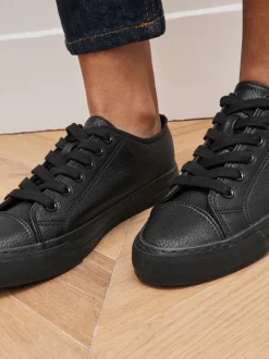 Sneakers|Next - Gelakte honkbalsneakers Zwart