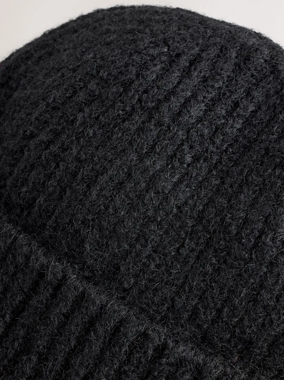 Mutsen, Handschoenen En Sjaals*Next Zwart - Geribbelde beanie-muts met wol