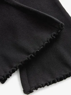 Broeken En Leggings|Next Zwart - Geribbelde flare legging (3 mnd-7 jr)