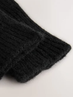 Mutsen, Handschoenen En Sjaals|Next - Geribbelde gebreide handschoenen Zwart