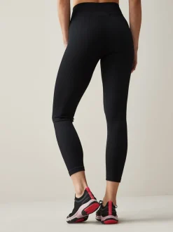 Sportkleding|Leggings En Joggingbroeken|Next Zwart - Geribbelde naadloze legging met hoge taille
