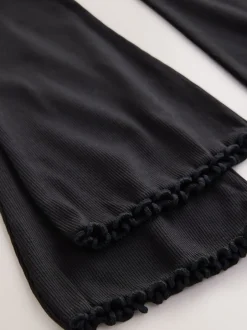 Broeken En Leggings*Next - Geribde uitlopende legging (3-16 jr) Zwart
