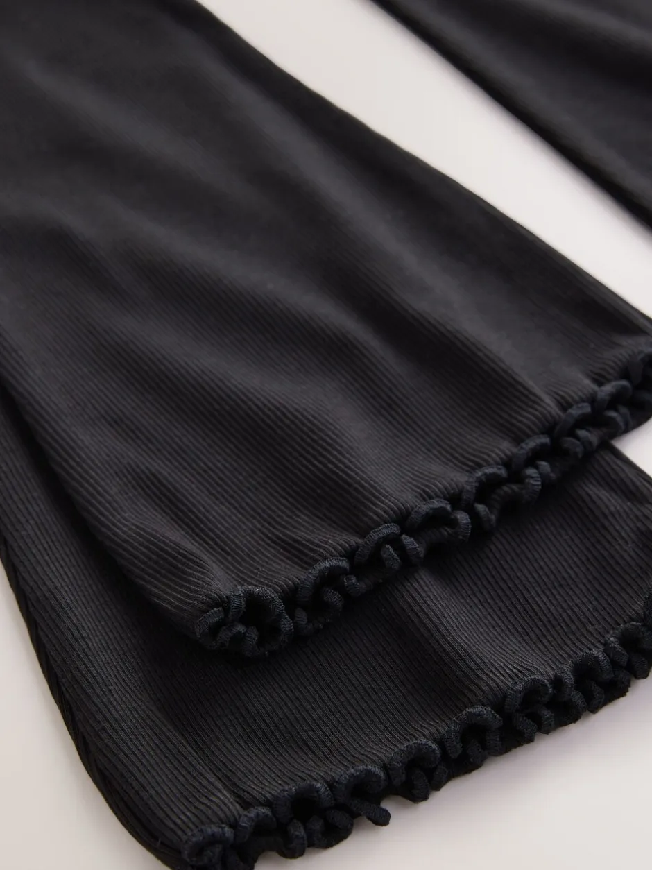 Broeken En Leggings*Next - Geribde uitlopende legging (3-16 jr) Zwart