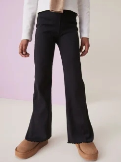 Broeken En Leggings*Next Zwart - Geribde uitlopende legging (3-16 jr)