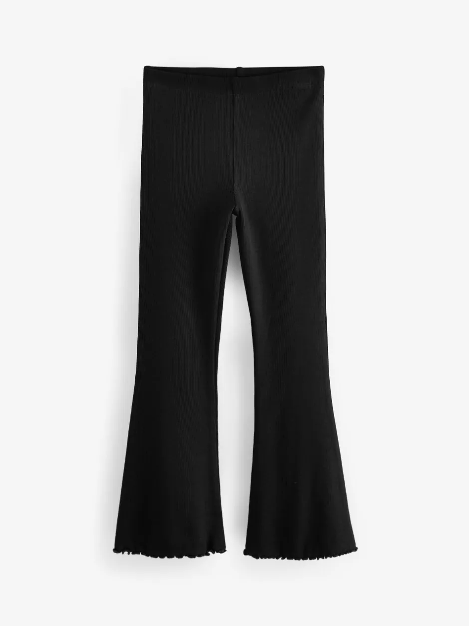 Broeken En Leggings*Next Zwart - Geribde uitlopende legging (3-16 jr)