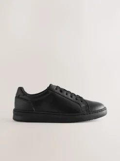 Sneakers|Schoolkleding*Next Zwart - Geveterde leren schoolschoenen
