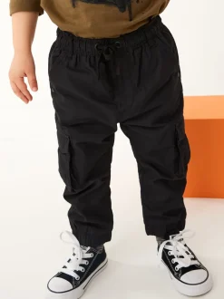 Broeken En Chino's|Next - Gevoerde cargobroek (3 mnd- 7 jr) Zwart