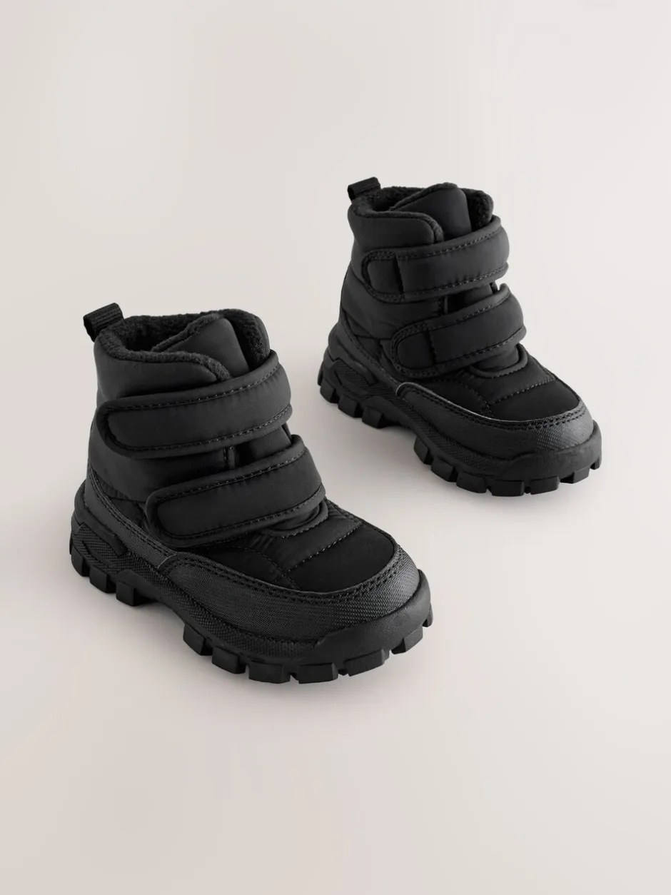 Boots|Next - Gewatteerde laarzen met klittenbandsluiting Zwart
