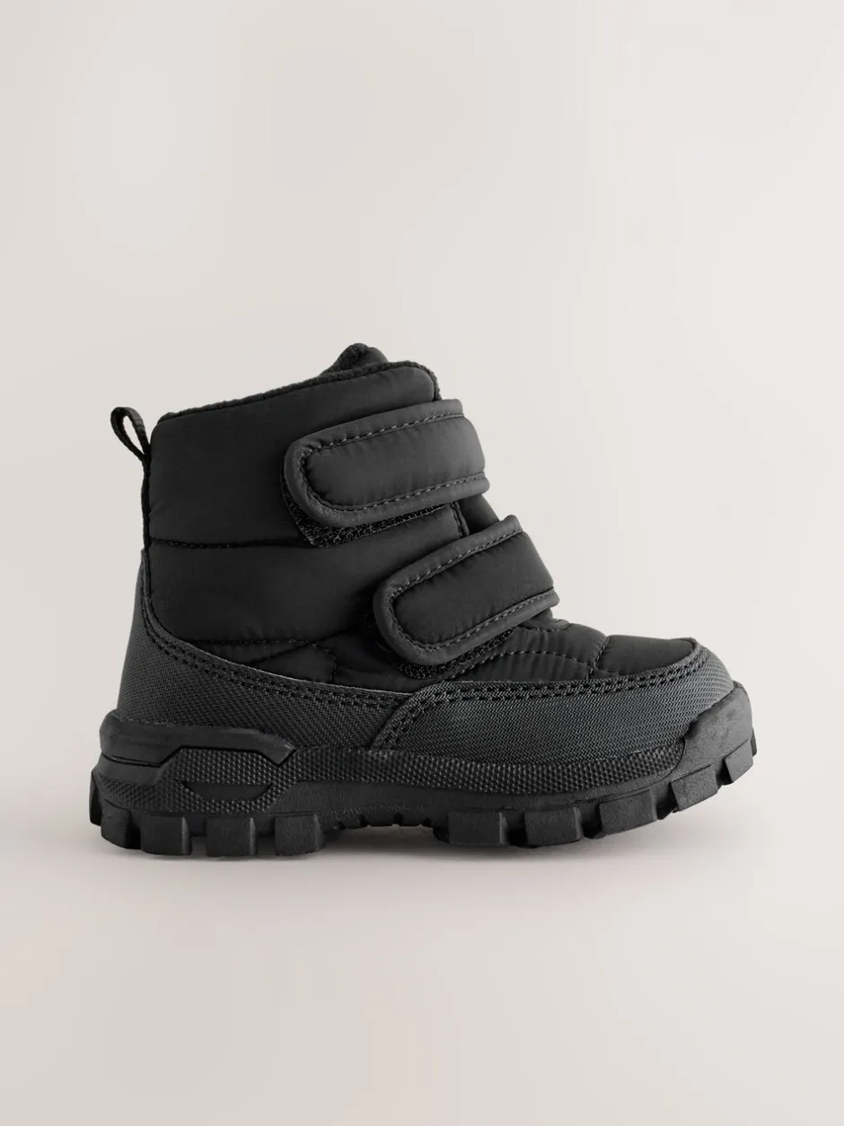 Boots|Next - Gewatteerde laarzen met klittenbandsluiting Zwart