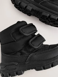 Boots|Next - Gewatteerde laarzen met klittenbandsluiting Zwart