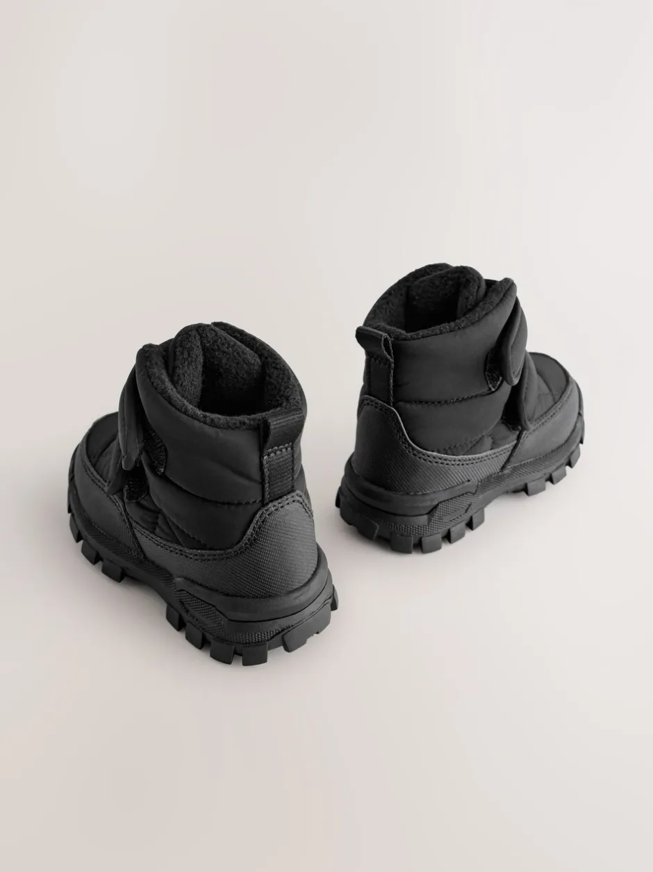 Boots|Next - Gewatteerde laarzen met klittenbandsluiting Zwart