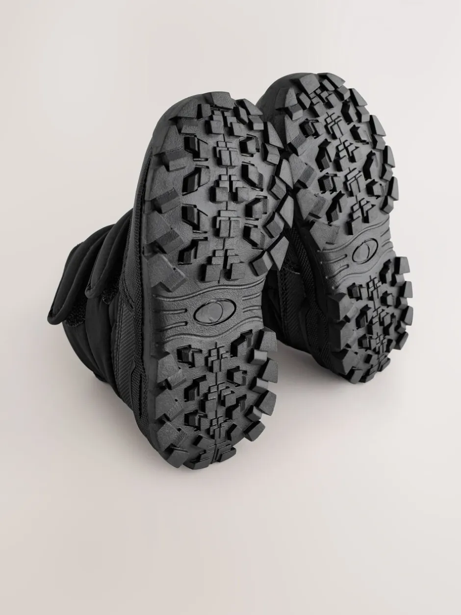 Boots|Next - Gewatteerde laarzen met klittenbandsluiting Zwart