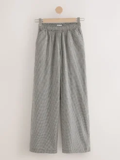 Broeken|Next - Gingham Wide Leg Trousers Zwart