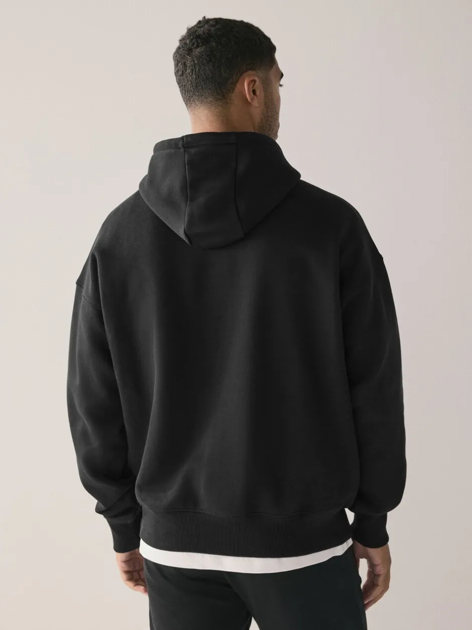 Sweaters En Hoody´S|Sweaters En Hoody´S|Next - Groot - Zwaargewicht Cotton Rich Jersey Hoodie Zwart