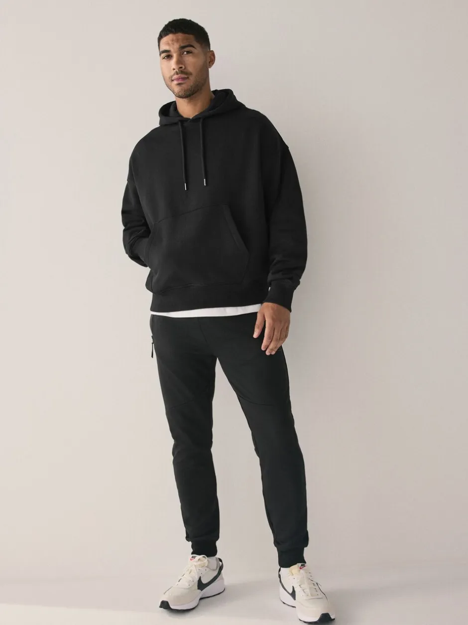 Sweaters En Hoody´S|Sweaters En Hoody´S|Next - Groot - Zwaargewicht Cotton Rich Jersey Hoodie Zwart